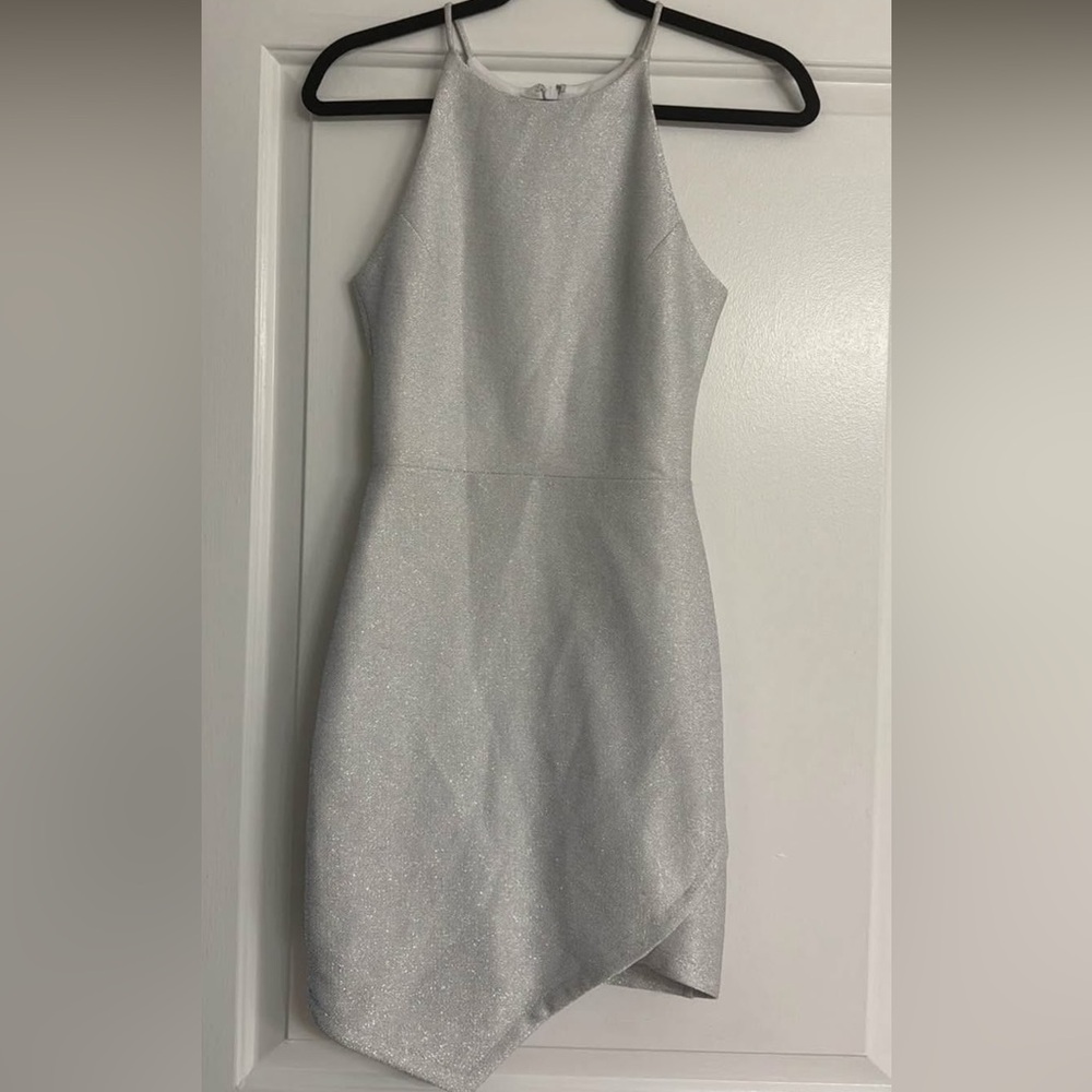 Topshop Silver Mini Dress (party, NYE, hoco, winter)